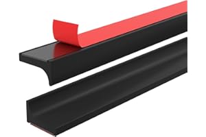 NAYOTAA 137 Inch Shower Threshold Water Dam Barrier, Collapsible Shower Water Guard, Self-Adhesive Silicone Shower Water dam for Kitchen Sink, Bathroom Tub, Dry and Wet Separation (Black)