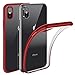 CASEKOO iPhone X Case, iPhone 10 Case, Slim Fit Ultra Thin Clear Case with Soft Silicone Protective Transparent Back Shockproof Bumper Cover Compatible with iPhone X(ONLY) [Tender Series]- Red