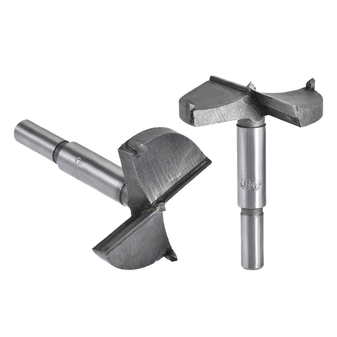 MACHSWON 2 PCS Forstner Drill Bits Tungsten Carbide Wood Hole Saw Opener Drill Bit 55mm+60mm Woodworking Drilling Boring Bit Cutter