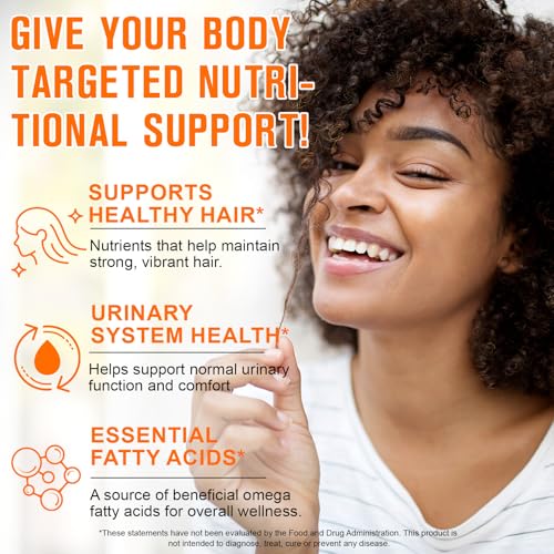 300PCS Pumpkins Seed Oil Capsules,Pumpkin&Seed Oil 2 in 1 for Hair Growth, Cold Pressed, Supports Hair, Heart, Skin Supplement,Pumpkins Seed Extract Powder,PumpkinSeed Herbal Supplement