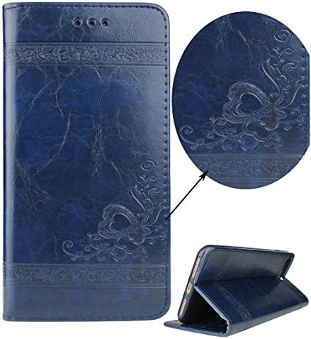iPhone 7 Plus Leather Case, Propado Women’s Vingage PU Leather Wallet Case Folio Cover with [Flower Pattern] [Kickstand] [Card Slot] for Apple iPhone 7 Plus 5.5 inch (Flowery Navy)