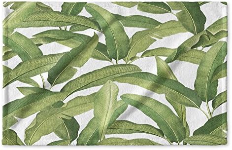 KAVKA DESIGNS Banana Leaves Hand Towel, (Green) - CABANA Collection, Size: 15.5x24.5 - (MGTAVC2040SPHT)