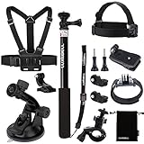 Luxebell Accessories Bundle Kit for Sony Action Camera Hdr-AS15 AS20 AS30v AS50 AS100v AS200v Hdr-az1 Mini Fdr-x1000v (7-in-1)