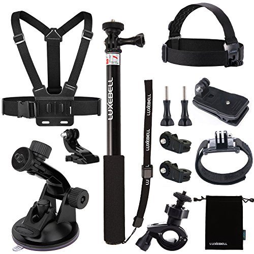 Luxebell Accessories Bundle Kit for Sony Action Camera Hdr-AS15 AS20 AS30v AS50 AS100v AS200v Hdr-az1 Mini Fdr-x1000v (7-in-1)