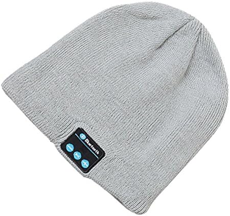 Grey Smart Cap Beanie Hat Wireless Headset Bluetooth Soft Warm Headphone Speaker Mic
