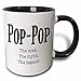 3dRose Pop the man the myth the legend Mug, 11 oz, Black