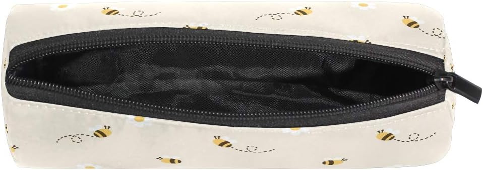 hengpai Bee Student Pencil Pen Bag Pouch Case Cosmetic Makeup Bag, Beige - Image 5