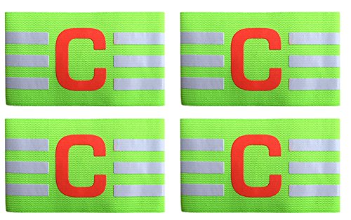 Ancefine Adult Youth Elastic Soccer Captain Armband,4-Pack (Green)