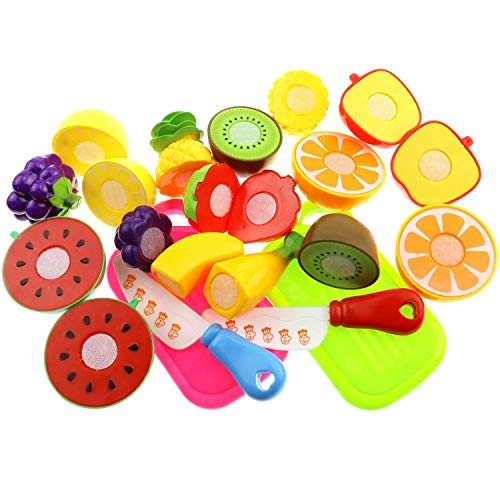 Inxens Fruit Cutting Toys Cutting Fruit Vegetables Pretend Play Food Set of 13 - Thumbnail 5