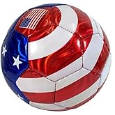 GKGen Soccer Ball USA Flag Design, Size 4, Red White Blue Colors