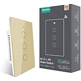 MoesGo WiFi Smart Wall Light Switch with Single Pole or Multi-Control Association(3 Way), Relay Status Optional,Work with Sma