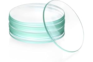 QWORK Watch Glass Beaker Cover, 12 Pack, 2.4"" (60mm) Diameter, Cover Lids for Beakers & Flasks, Evaporation Dish, Polished