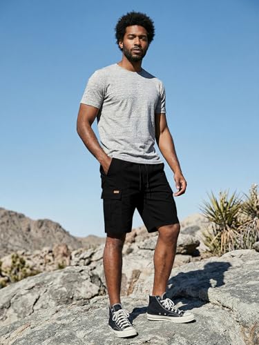 JMIERR Men's Cargo Shorts Casual Drawstring Stretch Shorts with Pockets Relaxed Fit Twill Golf Beach Shorts