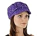 Glitter Sequin Trim Newsboy Style Relaxed Fit Cap, Purple