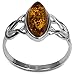 Ian and Valeri Co. Amber Sterling Silver Celtic Marquise Shape Ring
