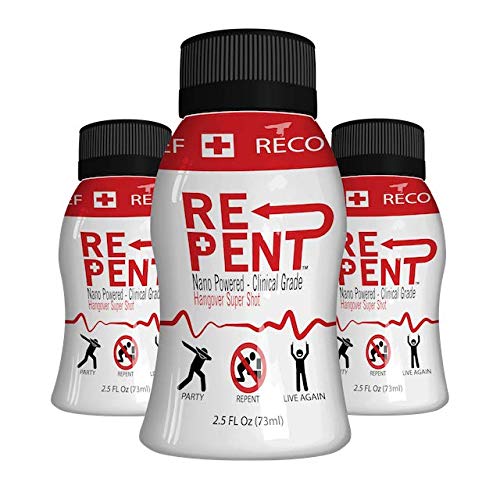 Hangover Cure Supershots with Nanotechnology: Repent & Live Again! Fast Recovery (Hangover Cure 3-Pack)