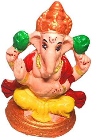 A colored Lord Ganesha Statue Hindu Elephant God of Success clay idol with BLACK FRIDAY and CYBER MONDAY Special Discounted Rates