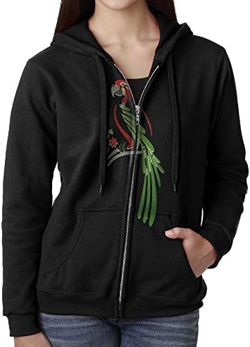 YKDJS WIWI Parrots on A Tree Branch Zipper Jersey Pretty Women Cute