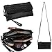 YALUXE Women's Large Capacity Leather Smartphone Wristlet Clutch with Shoulder Strap Black