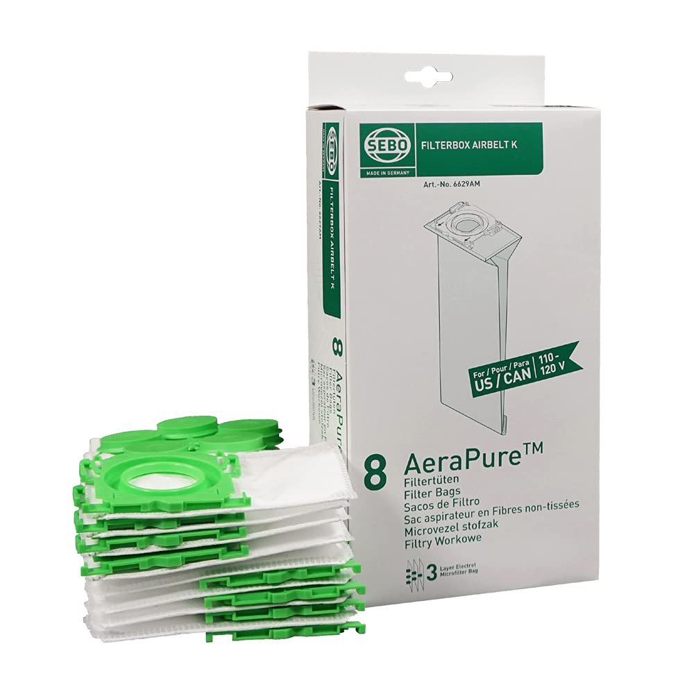 Photo 1 of Sebo K Series Vacuum Cleaner Bags (Pack of 8) 6629ER (Genuine)