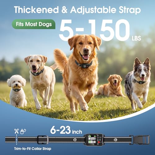 Wireless Dog Fence GPS Dog Collar Pet Containment System,Electric Dog Fence with 4 Modes, Color Screen & AI GPS Signal, Waterproof, Adjustable Radius 33-9999 ft for Outdoor Yards (Dark Color)