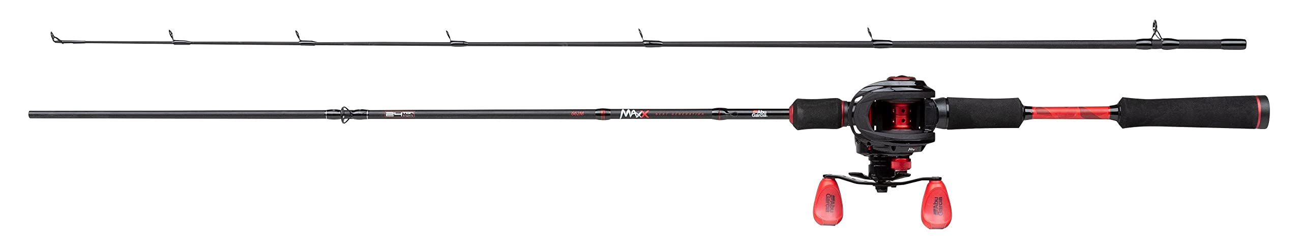 Abu Garcia MAX® X Casting Combo 1.98m |10-30g, Fishing Rod and Reel Combo Set, Low Profile Baitcast Combos for Freshwater Predator Fishing Anglers, River Fish Species Pike, Perch, Zander, Black & Red
