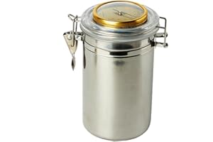MUXIANG Tobacco Jar Cigar Humidor Tobacco Storage Jar Candy Butter Coffee Bean Container Stainless Steel Airtight CG0012