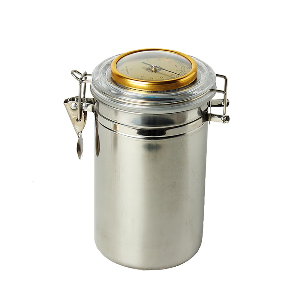 MUXIANG Tobacco Jar Cigar Humidor Tobacco Storage Jar Candy Butter Coffee Bean Container Stainless Steel Airtight CG0012