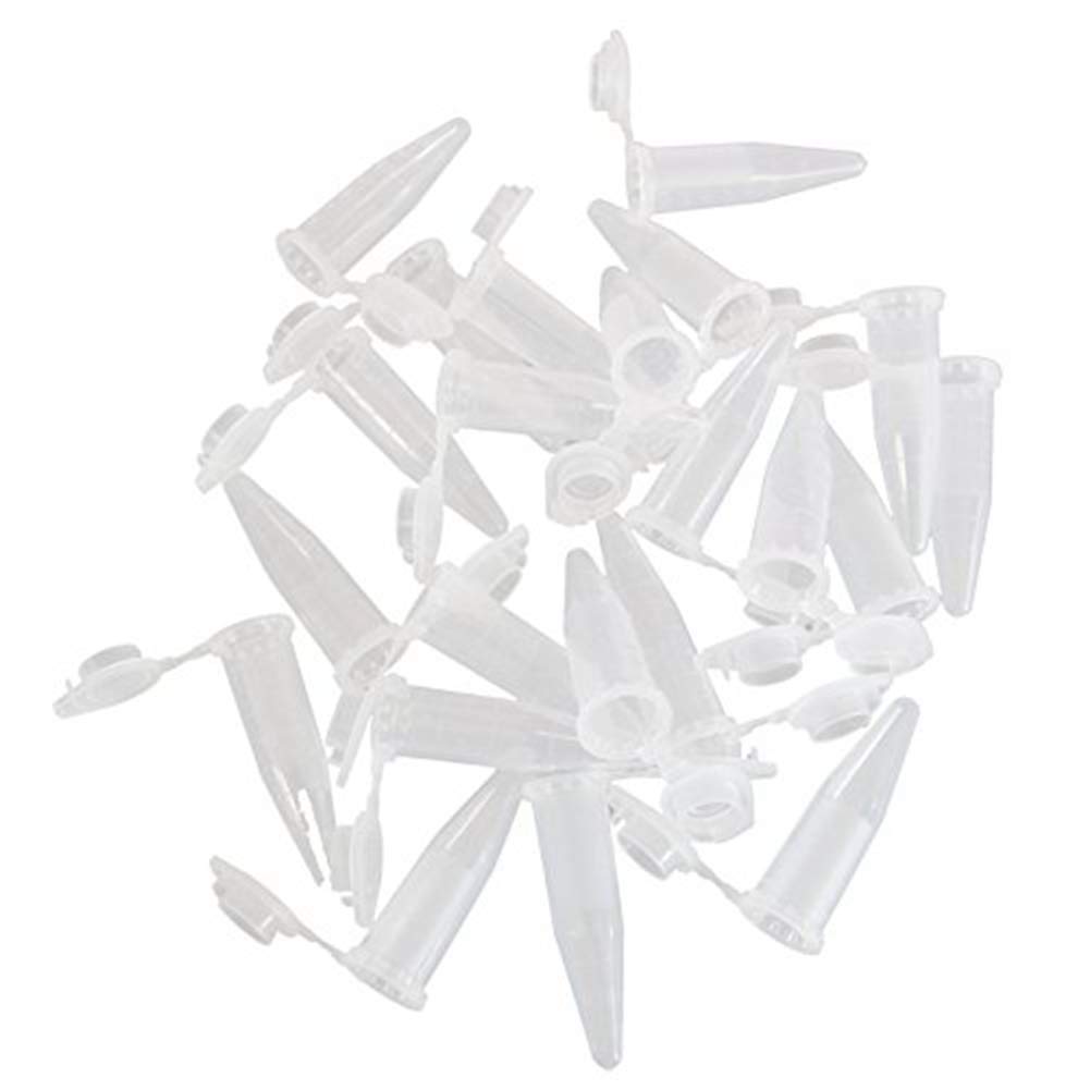 ChaRLes 100Pcs 0.5ml Centrifuge Test Tube Vial Container Clear Plastic with Snap Cap Scale