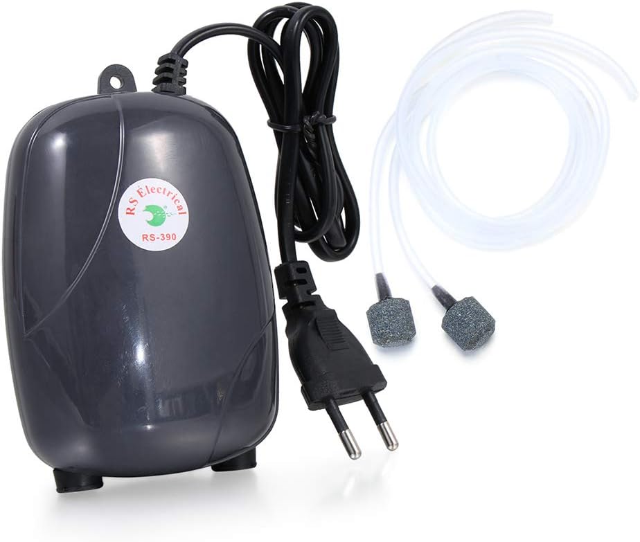 HYQQ New Oxygen Pump with Air Stone/Hose Aquarium Pond