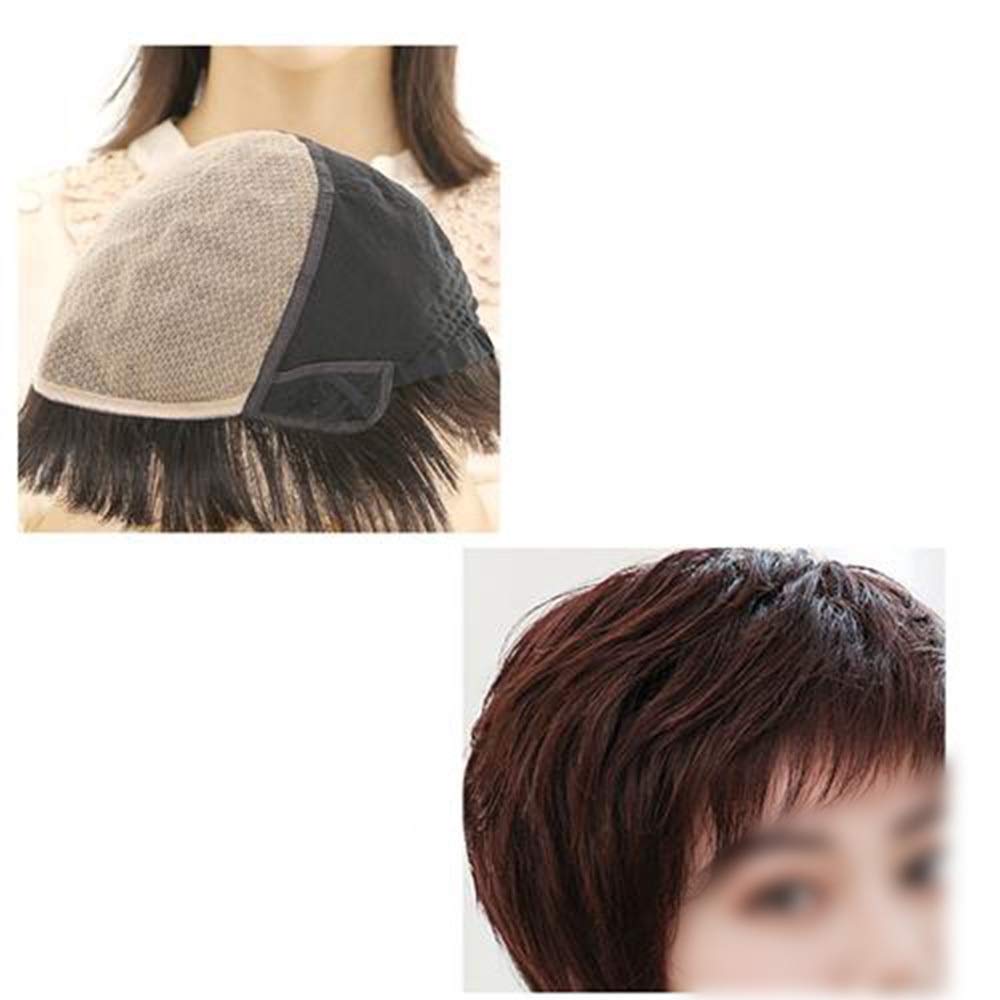 割引 Black Natural B07sdq5smz Black Natural 色 女性のダークブラウンのショートヘア中年の手編みリアルヘアヘアナチュラルリアルなかつら女性の合成かつらレースかつらロールプレイングかつら Yrattary ヘアスタイリング剤 Www Eps Com Do