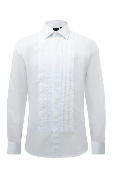Dobell Mens White Dress Shirt Slim Fit 