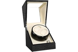 KOKTOHAY Automatic Watch Winder with Quiet Japanese Motor,AC Adapter or Battery Powered,Wood Shell Piano Finish, Silent Motor, Flexible Watch Pillow
