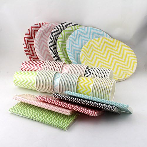 24set Disposable Dinner Paper Plates Cups Wedding Celebrations Party Tableware(YELLOW SET)
