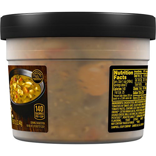 Campbell's Slow Kettle Style Tuscan-Style Chicken & White Bean Soup with White Meat Chicken, 15.5 oz. Tub (Pack of 8)
