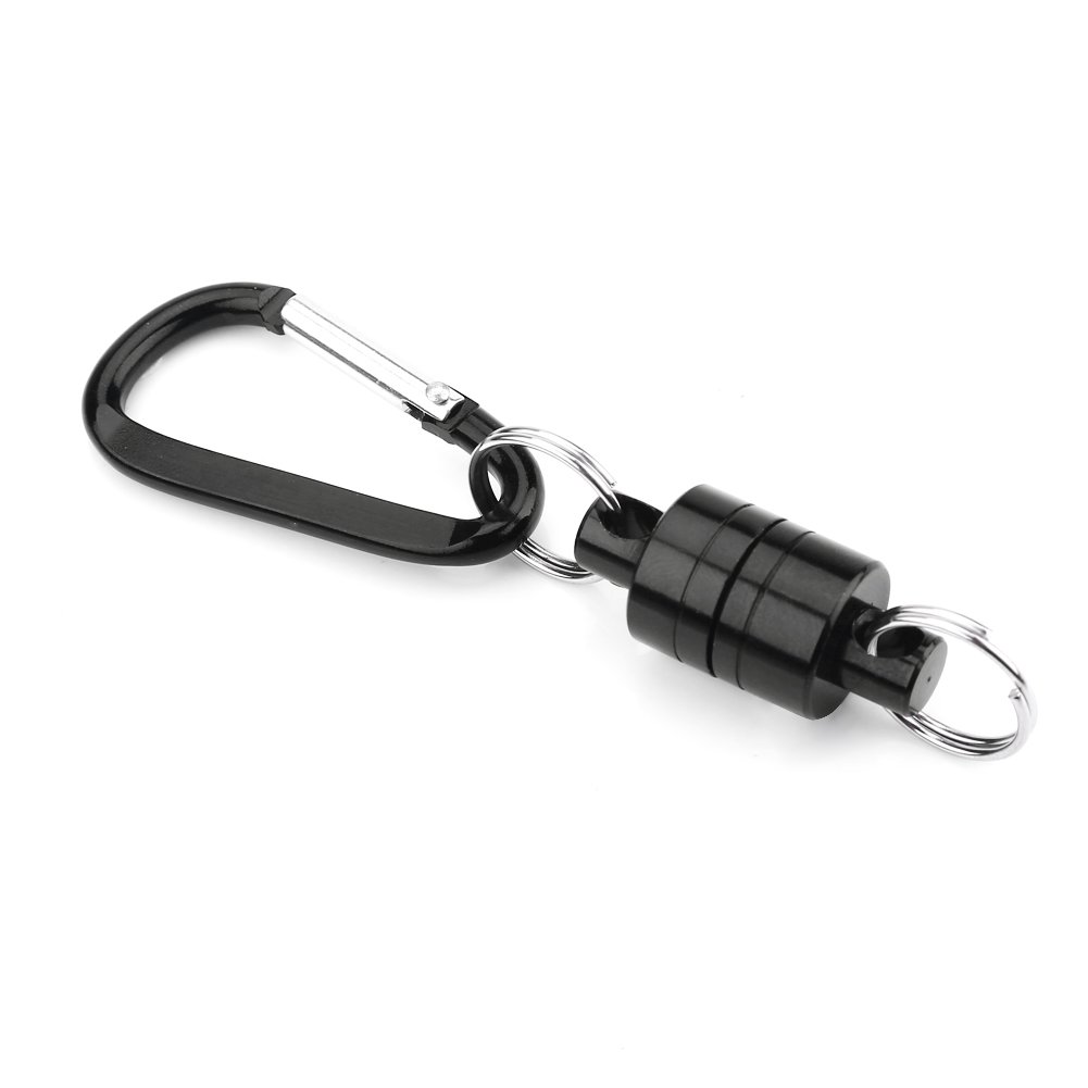 Dilwe Magnetic Net Release, Portable Aluminium Alloy Magnet Clip Holder for Fly Fishing Landing Net (Black) Fishing Supplies Fishing Net