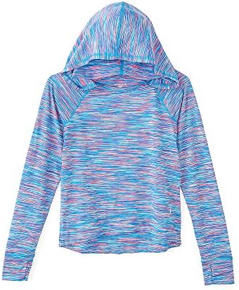 Exertek Girls' 7-16 Long Sleeve Space Dye Hoodie Turquoise M (10/12)
