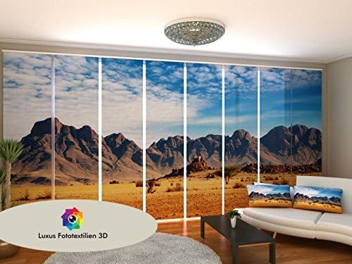 '"Desert Set of 8 Panel Curtain Sliding Curtain in Luxury Photographic Print 3D. Height 2.50 m. Width: 4,80 m (8 BANNEN x 60 cm. Includes mounting tape and Weighted Bar No Runner. 15 Business days after payment (Delivery Confirmation). Important. Curtains Are All Materials and therefore Not Return/Return Not Possible. Due to Made to Measure