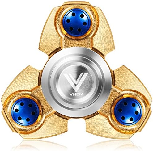 VHEM Fidget Spinner Titanium Premium Hand Spinner EDC Toy Up to 5min High Speed Relieves Stress and Anxiety For ADD,ADHD,ASD,OCD,Golden