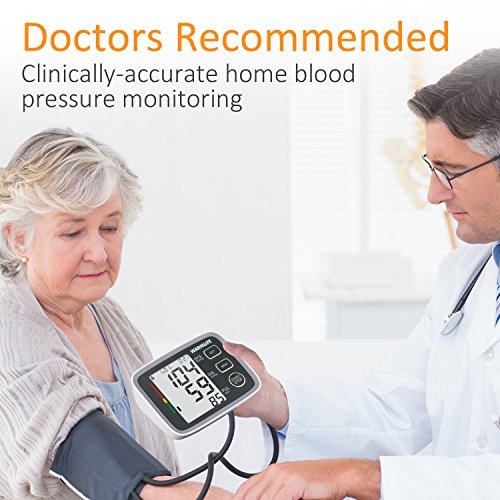 WARMLIFE Accurate Automatic Upper Arm Blood Pressure Monitor Digital BP Machine Pulse Rate Monitoring Meter with 8.8-14.1in Cuff Kit,180 Records Two Users,Display&Talking Wire/Wireless– FDA Approved