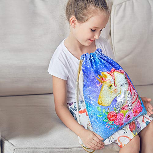3 MHJY+Unicorn+Drawstring+Backpack+Reversible