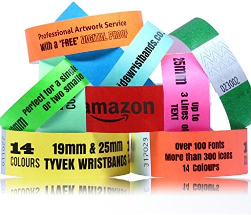 Tyvek Security Wristbands For Party, Events, Festivals: 19mm - 14 Colors - 50/100/250/500/1000 Pack