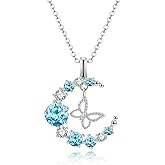 NoraSynthia Crescent Moon Butterfly Star Flower Necklaces for Women,Silver Rose gold Pendant, Birthday or Mother's Day Fine Jewelry Anniversary Christmas Gift for Women Wife Mom Girlfriend Lady