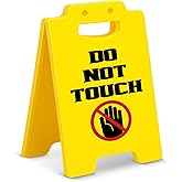 Funny Office Desk Decor Do Not Touch Warning Sign Cubicle Decorations for Coworkers Employees Boss, Office Privacy Working Desk Sign