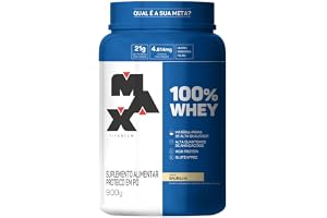 Max Titanium 100% Whey - 900G Baunilha - | Auxilia no ganho de massa muscular e recuperação pós-treino