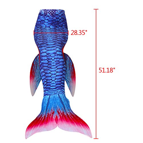 image for Boshen Mermaid Tail Swimmable Costume Swimsuit Monofin For Women Kids 