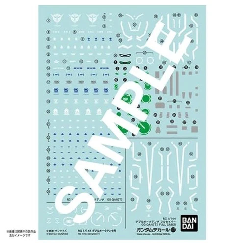 Bandai Model Kit- Gundam Decal 117 RG OO Qan T 1/144, 24916