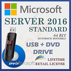 MS Server 2016 Standard Retail Sale-licentie | Met USB- en dvd-station | Met factuur | 64 Bit | Automatische installatie…