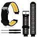 HWHMH 1PC Replacement Silicone Bands With 2PCS Pin Removal Tools For Garmin Forerunner 220/230/235/620/630 (No Tracker, Replacement Bands Only) (Black/Yellow)