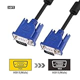 SZCTKlink VGA to VGA Cable 10 FT Male to Male Monitor Cable for HDTVs, Projectors, LCD monitors, Video Displays C1016-01-10ft